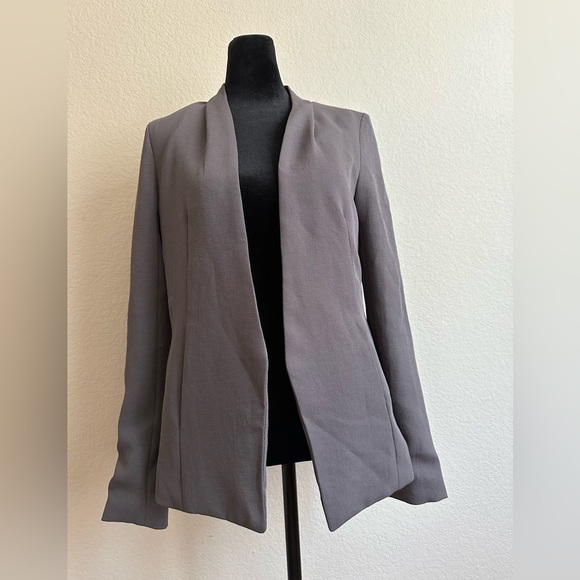 Aritzia Babaton Keith Open Front Blazer Jacket Gray Sz 2/8. Trend - Picture 1 of 10